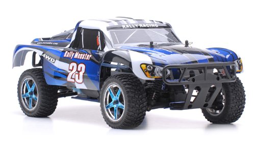 110 24ghz Exceed Rc Rally Monster Nitro Gas Powered Rtr Off Road Rally Car 4wd Truck Stripe Blue Required To Run And Sold Separately Starter Kit 0 0