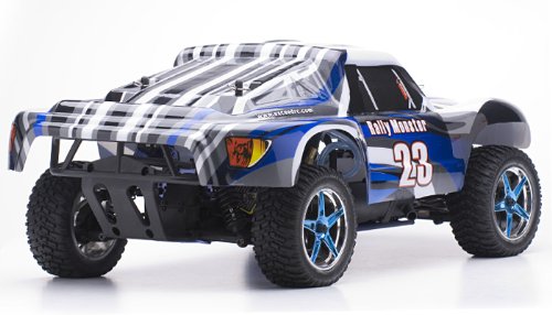 110 24ghz Exceed Rc Rally Monster Nitro Gas Powered Rtr Off Road Rally Car 4wd Truck Stripe Blue Required To Run And Sold Separately Starter Kit 0 1