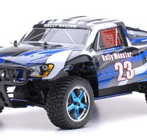 110 24ghz Exceed Rc Rally Monster Nitro Gas Powered Rtr Off Road Rally Car 4wd Truck Stripe Blue Required To Run And Sold Separately Starter Kit 0