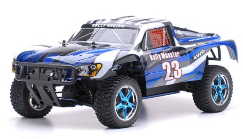 110 24ghz Exceed Rc Rally Monster Nitro Gas Powered Rtr Off Road Rally Car 4wd Truck Stripe Blue Required To Run And Sold Separately Starter Kit 0