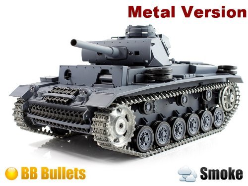 116 German Panzerkampfwagen Iii Air Soft Rc Battle Tank Smoke Sound Upgrade Version W Metal Gear Tracks 0