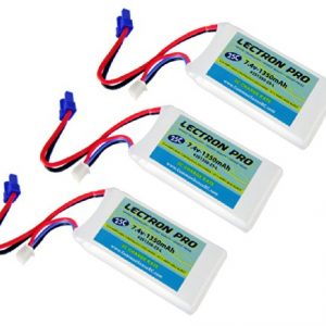 3 Pack Of Lectron Pro 74 Volt 1350mah 25c Lipo Packs With Ec2 Connectors For Hobbyzone Delta Ray And Firebird Stratos 0