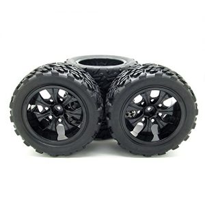 110 Rc Monster Truck Car Wheel Type Tires With 7 Spokes Wheel Rim Black Rc Parts Pack Of 4 0