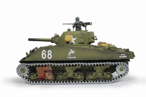 116 Us M4a3 Sherman Tank 105mm Howitzer Air Soft Rc Battle Tank Smoke Sound Upgrade Version W Metal Gear Tracks 0 1