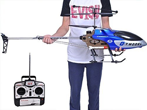53 Inch Extra Large Gt Qs8006 2 Speed 3 5 Ch Rc Helicopter Builtin Gyro Blue Rc Radio Control