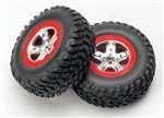 Traxxas 5875a Front Satin Chrome Wheels And Off Road Tires Slash 0