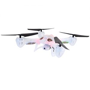 Hover Way 24 Ghz Alpha Drone With 480p Video Camera 8 Gb Sd Card Auto Hover Throw And Fly Aerial Stunts And Removable Battery Translucent White 0