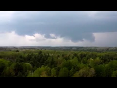Drone video of supercell storm that spawned Gaylord tornado