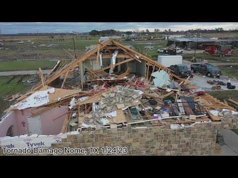 Drone video shows storm damage in Nome
