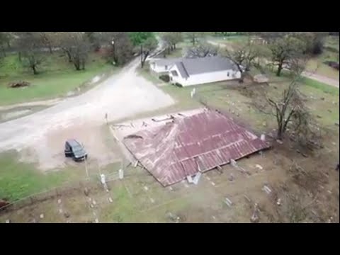 Drone video shows 119-year-old tabernacle destroyed by Texas tornado