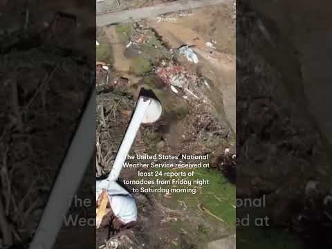 Drone video captures destruction following Mississippi tornado | 7NEWS