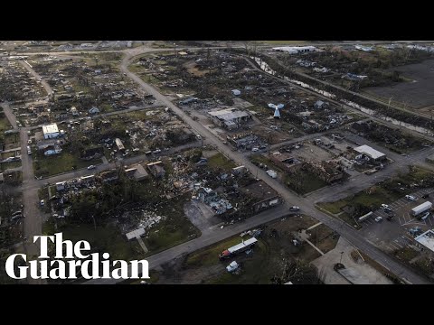 Drone footage shows devastation from deadly Mississippi tornado