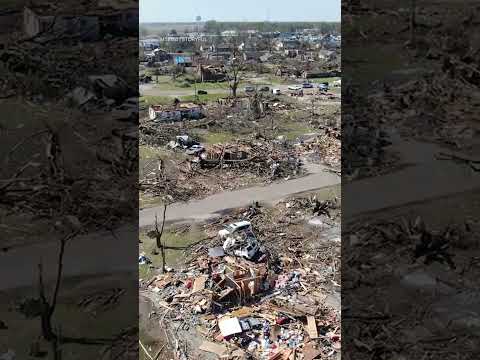 Mississippi tornado: Drone video shows extent of destruction in Rolling Fork #shorts