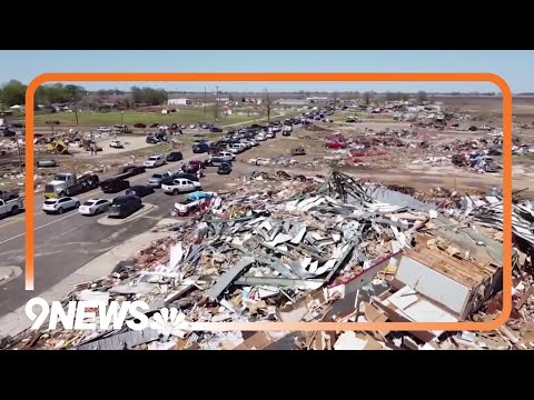 Drone footage of Mississippi tornado damage