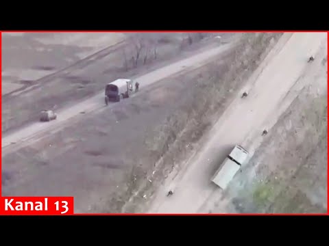 Drone targets Russian truck carrying ammunition to Bakhmut – Russians flee, abandoning the truck
