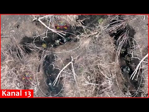 Drone won’t allow wounded Russians who are helpless in the trench to escape