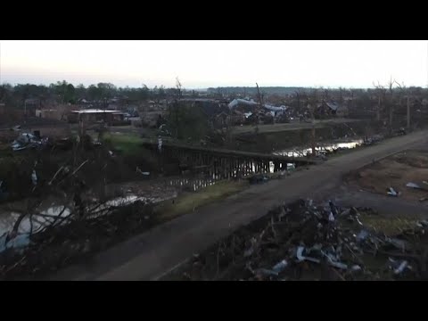 Drone video shows devastation from tornado in Rolling Fork