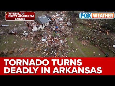 Drone Video Shows Significant Damage From Tornado In Wynne, Arkansas, Multiple People Killed