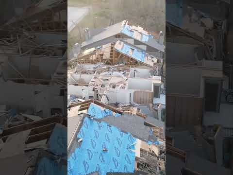 Drone footage of Arkansas tornado aftermath #shorts