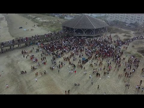 Drone video shows Orange Crush crowd on Tybee Island