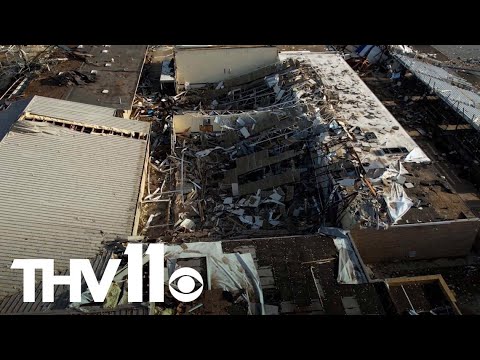 Drone video shows devastation in Wynne, Arkansas