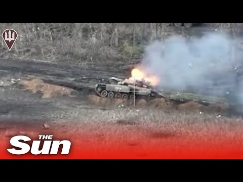 Ukrainian attack drone destroys Russian tank along with ammo