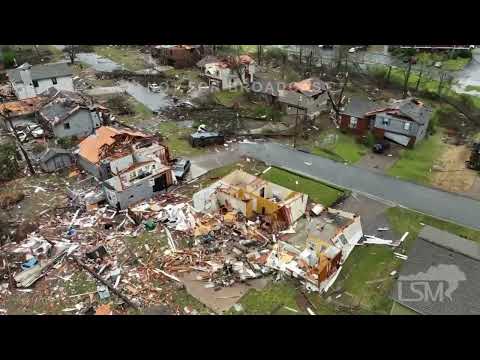 03-31-2023 Little Rock, AR – Significant Tornado Damage via Drone