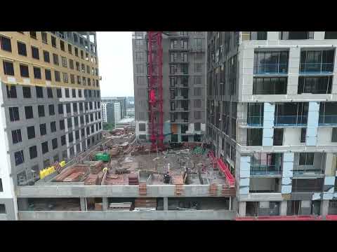 Raw drone video shows damage after a crane collapse at Midtown Atlanta construction site