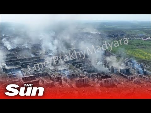 Drone footage shows destruction in Ukraine's Bakhmut