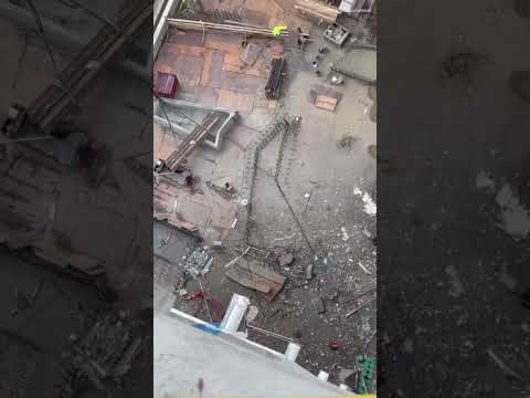 Midtown Atlanta crane collapse drone video #shorts