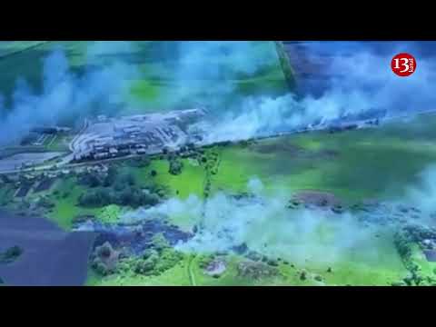 Drone footage of smoke above Russia's Belgorod as Ukraine 'sabotage group' crosses into Russia
