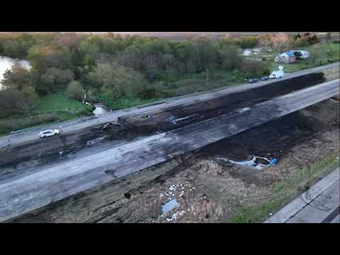Drone video shows destruction from I-55 pile-up crash caused by dust storm