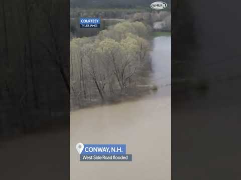 Drone video shows part of West Side Road in Conway submerged in water #shorts