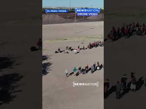 Drone video of migrants at U.S. Mexico border