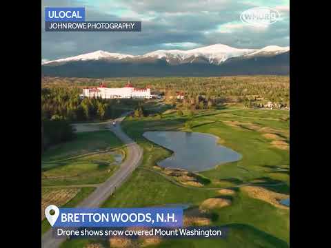 Drone video shows snow-covered Mount Washington #shorts