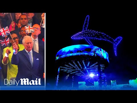 King Charles coronation: Incredible drone display lights up sky above Coronation Concert