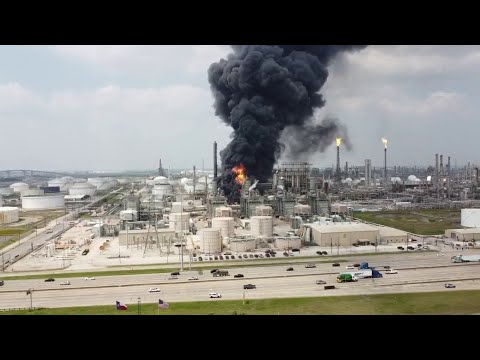 Drone video shows fire at Deer Park industrial plant