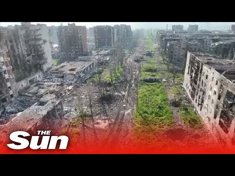 Ukrainian drone shows devastation in Bakhmut