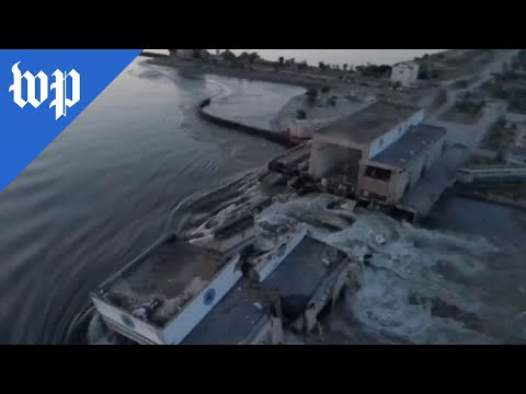 Drone video shows extent of Nova Kakhovka dam damage