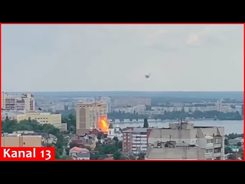 Footage of Ukrainian drone crashing into building in Russian city of Voronezh was released