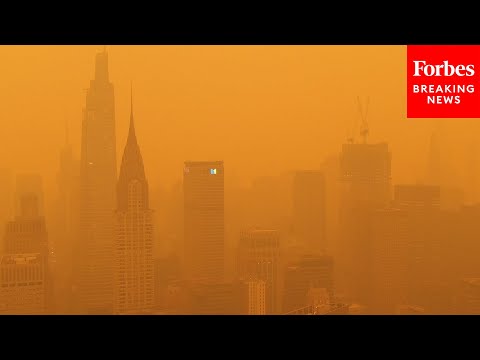 NEW DRONE FOOTAGE: New York City Turned Orange Due To Canadian Wildfire Smoke