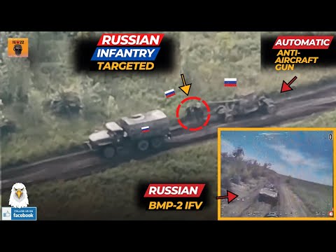 Ukraine Marine Forces Drone Eliminated Russian Troops Infantry, T-80BV Tank & BMP-2 Infantry Vehicle