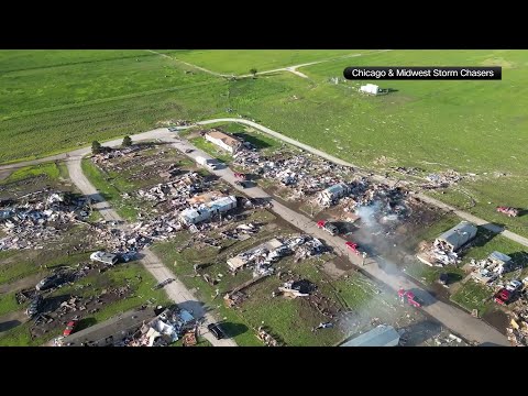 Drone footage shows aftermath of tornado in Perryton, Texas