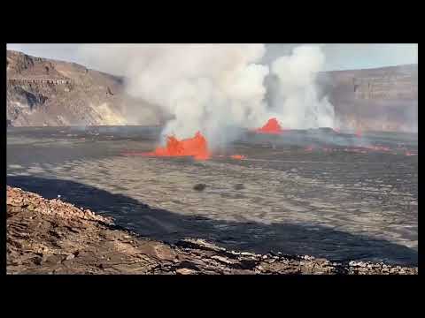 Aerial video of Kīlauea summit eruption in Halema‘uma‘u – June 7, 2023