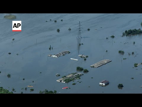Drone video shows Ukraine dam devastation