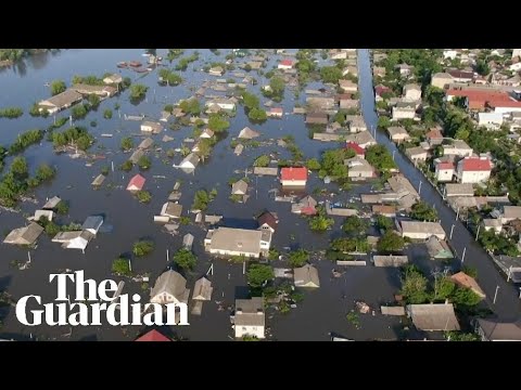 Drone footage shows extent of flooding in Ukraine's Kherson region