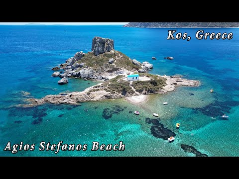 Kos Island Greece – Agios Stefanos Beach 2023 | Aerial Drone Video | Cinematic | DJI Mini 3 Pro