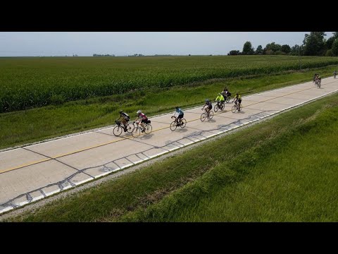 DRONE VIDEO: RAGBRAI riders pass through Luther to Ames