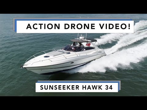 Drone Video Stunning Sunseeker Hawk 34! This boat is exceptional! Volvo Penta D6 Engines Superyacht!