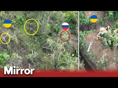 Ukraine war: Ukrainian troops STORM Russian trenches in intense drone footage